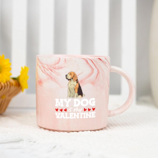My Dog Is My Valentine Date Cute Doggy Marble Mugs