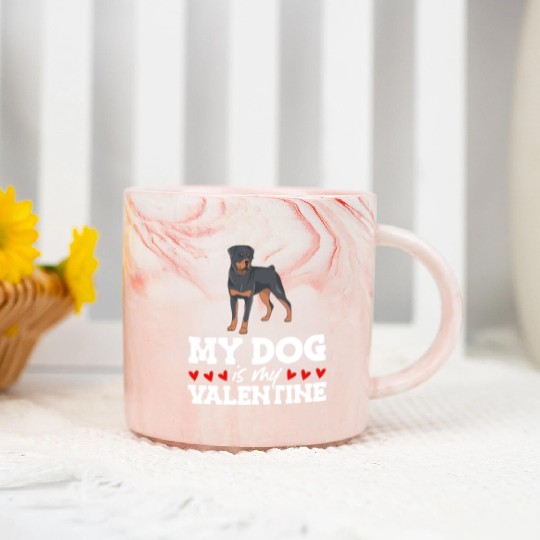 My Dog Is My Valentine Date Cute Doggy Marble Mugs
