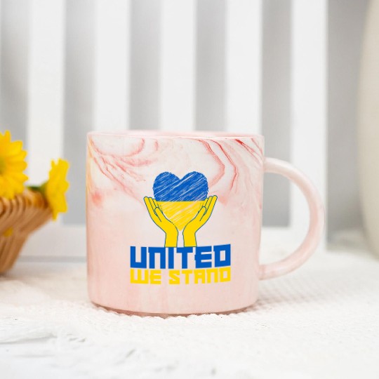 United we stand! US Solidarity for Ukraine Marble Mugs