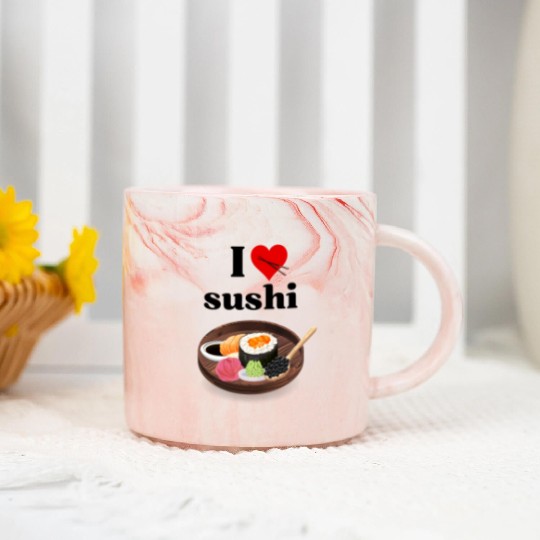 I Love Sushi Gifts For Sushi Lovers Marble Mugs