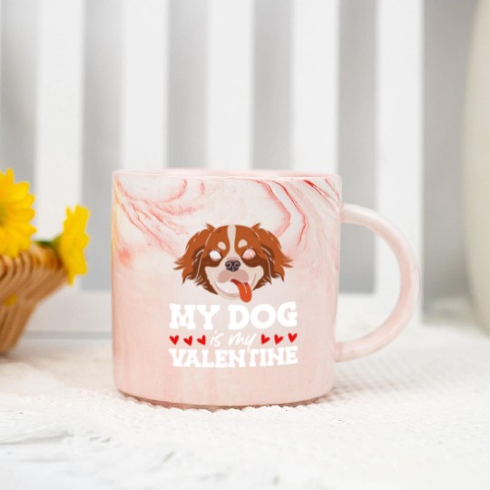 My Dog Is My Valentine Date Cute Doggy Marble Mugs