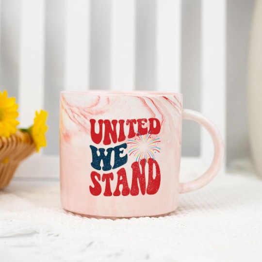 United We Stand 2 - USA Independence 4th of July Marble Mugs