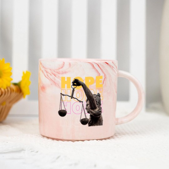 Black and yellow modern hope Marble Mugs