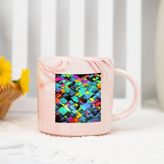 ABSTRACT PAINTING basecolor WATERBASE cube BLACK Marble Mugs