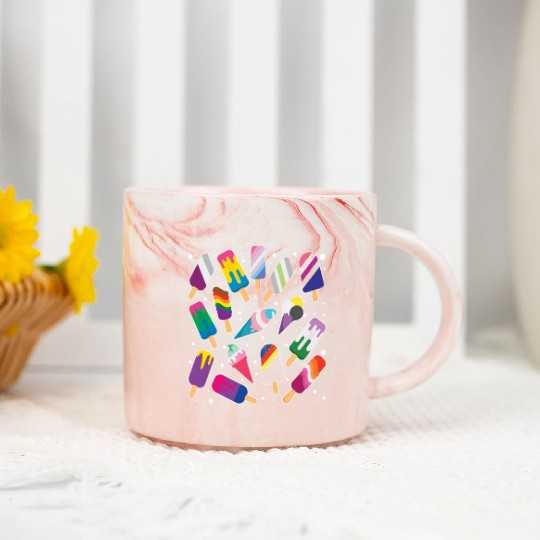 Popsicle Gay LGBTQ Rainbow LGBT Pride Month Marble Mugs