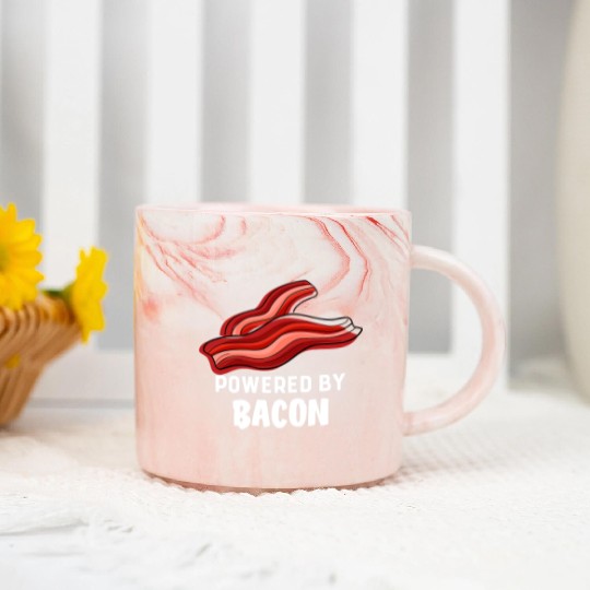 Funny Saying Powered By Bacon Pig Farmer Humorous Marble Mugs