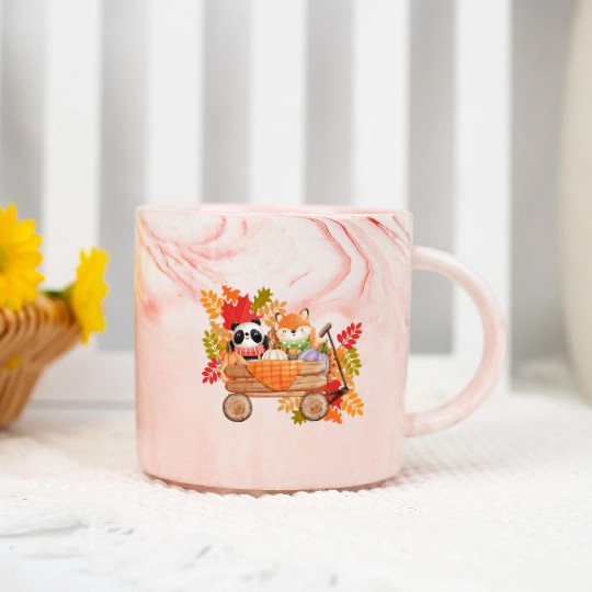 Autumn Friends Marble Mugs