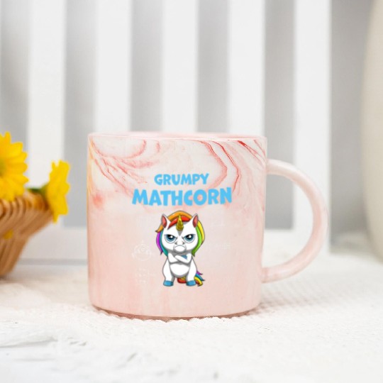 Funny Math Teacher Grumpy Unicorn Marble Mugs