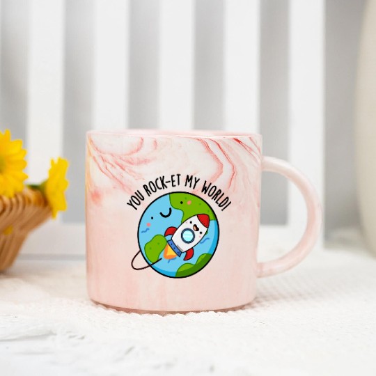 You Rock Et My World Cute Rocket Marble Mugs