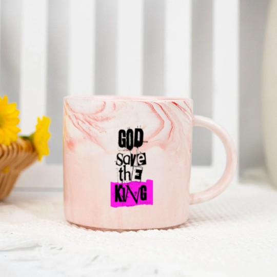 God Save The King Charles British Royal Punk Marble Mugs