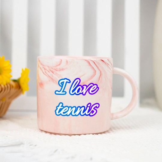 I love tennis and tennis love Marble Mugs