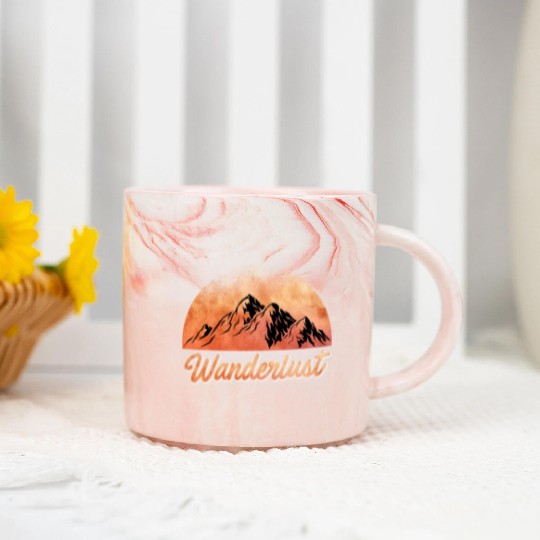 Wanderlust Mountaineer Hiker Summit sport Marble Mugs