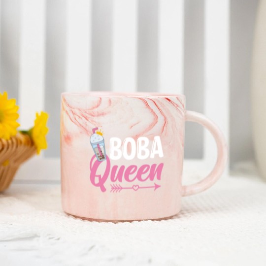 Boba Queen Bubble Tea Lover Boba Tea Drinker Marble Mugs
