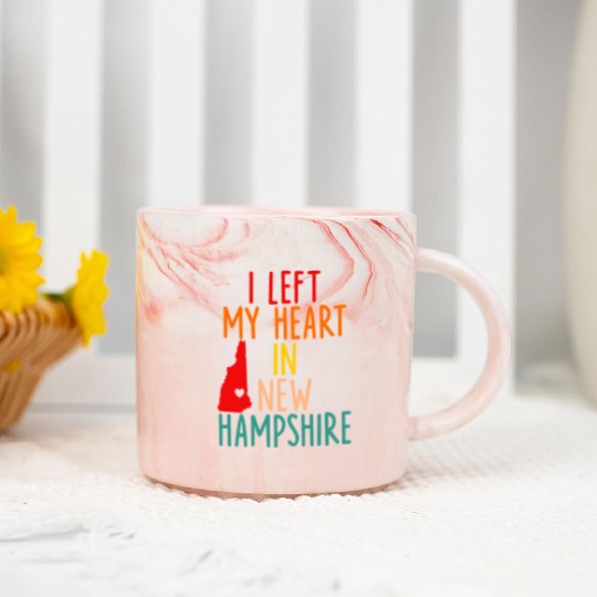 I Left My Heart In New Hampshire Marble Mugs