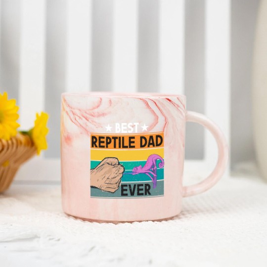Reptile Dad Ever Lizard Father Daddy Animal Lover Marble Mugs