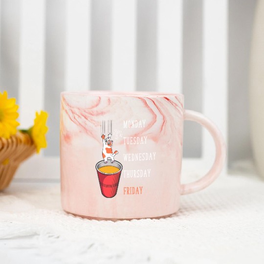 Cat Lover Funny Weekend Party Marble Mugs