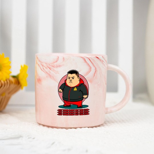 Chubby Man In Training Suit Gym Marble Mugs