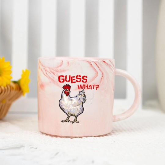 Funny Guess What Chicken Butt Farmer Chicken Buffs Marble Mugs