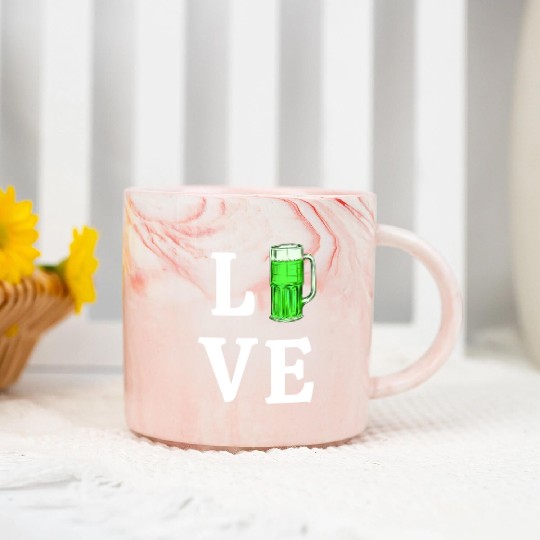Love Green Beer Marble Mugs