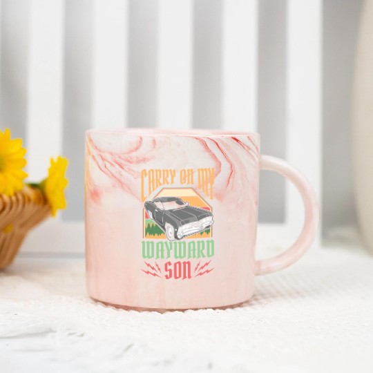 Carry On My Wayward Son Supernatural Marble Mugs