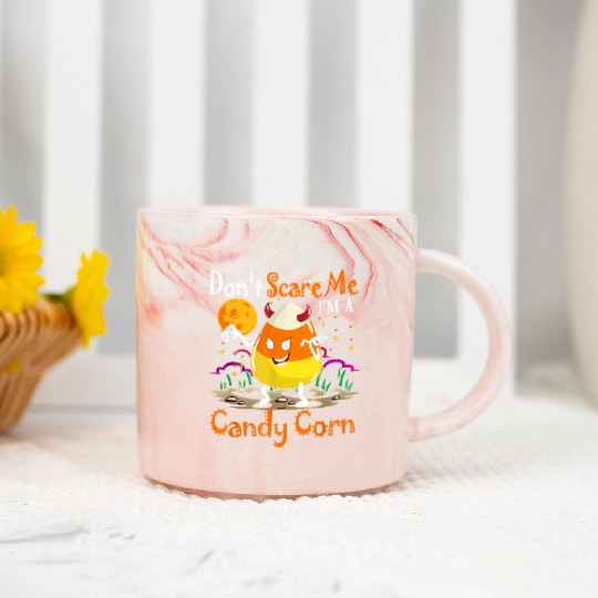 Dont Scare Me Im A Candy Corn Halloween Candy Corn Marble Mugs