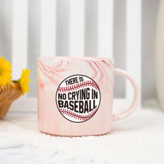 Baseball There is no crying in Baseball Marble Mugs