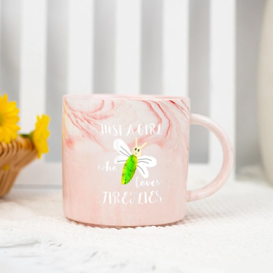 Just A Girl Who Loves Fireflies Lightning Bugs Marble Mugs