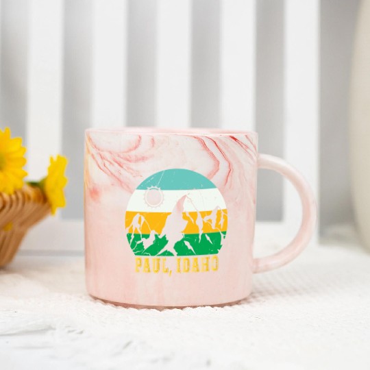 Idaho Mountain Hiking Souvenir Paul Mountain Trip Marble Mugs