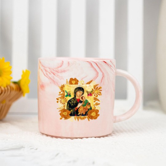 Our Lady of Perpetual Help Blessed Mother Mary Marble Mugs