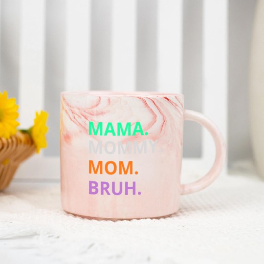vintage international women's day mama,mommy;bruh Marble Mugs