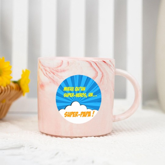 Super-dad super-hero Best dad Father's day Comics Marble Mugs