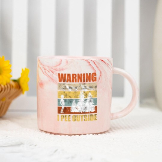 Wanderlust funny I love peeing outside Marble Mugs