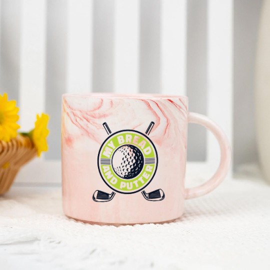 My Bread And Putter Player Pro Golfer Golfing Marble Mugs