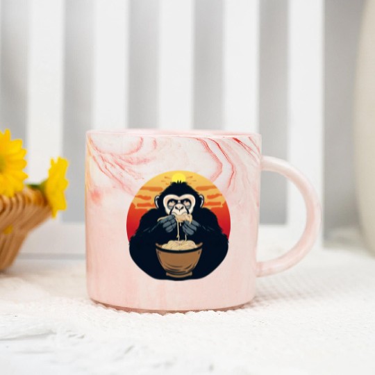 gorilla noodles sunset Marble Mugs