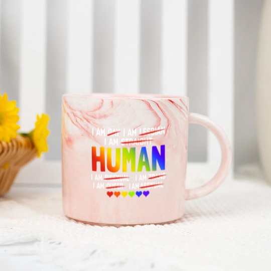Pride Month Human Lesbian Gay Pride Transgender Marble Mugs