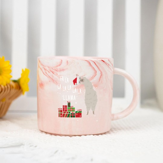 Fa La La Llama Marble Mugs