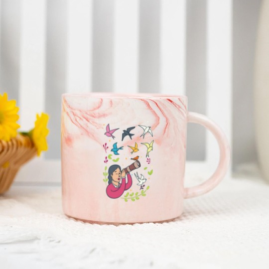 Bird Birdwatching Birdwatcher Marble Mugs