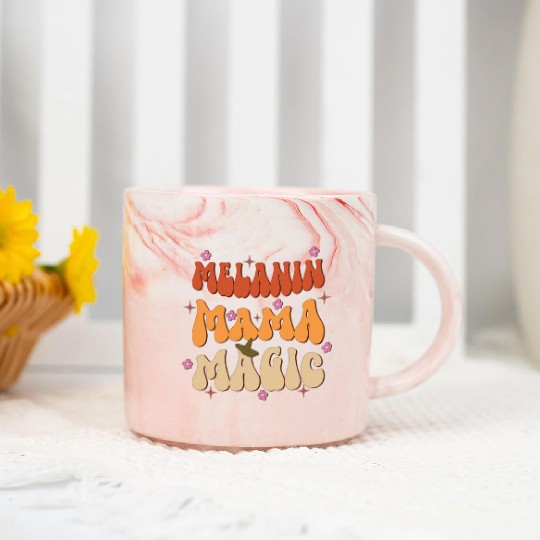 Melanin Mama Magic, Independence Day Marble Mugs