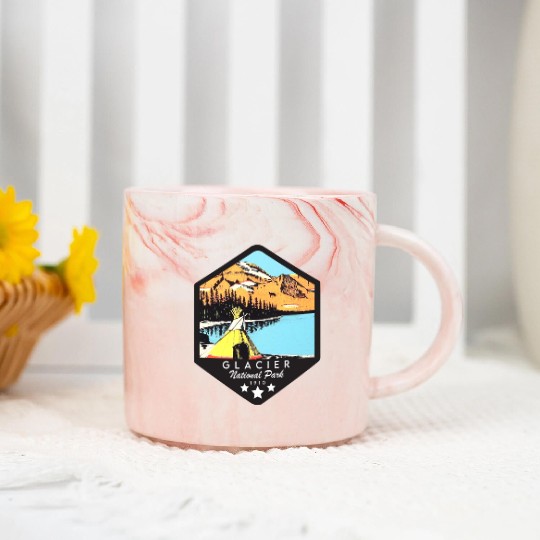 Glacier national park Marble Mugs