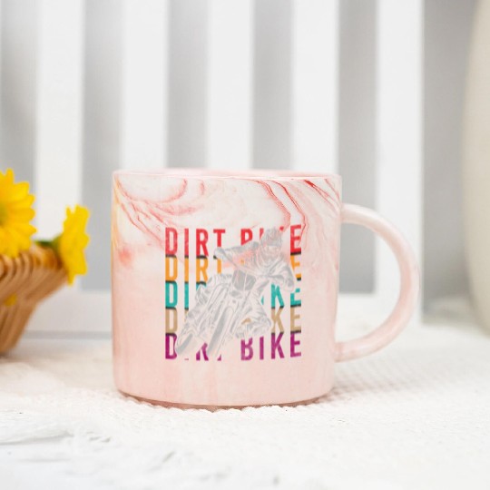 Dirt Bike Cycling Biking Marble Mugs