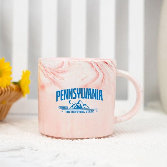 Pennsylvania The Keystone State Federal State Usa Marble Mugs