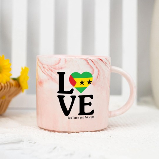 Love Sao Tome and Principe Marble Mugs