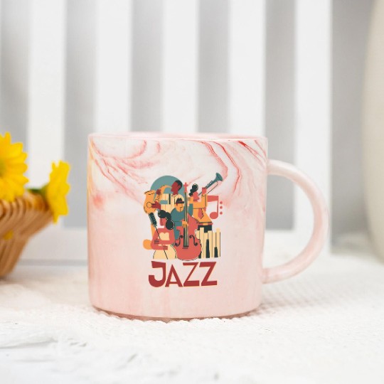 Jazz Musicians Orchestra Playing On Stage Smooth J Marble Mugs