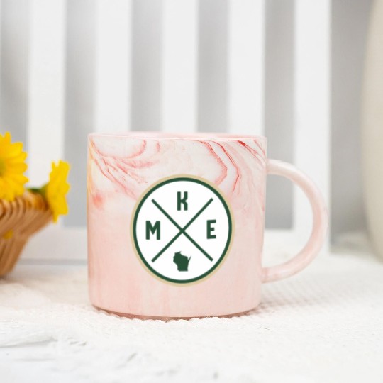 Milwaukee Circle Patch Green Marble Mugs