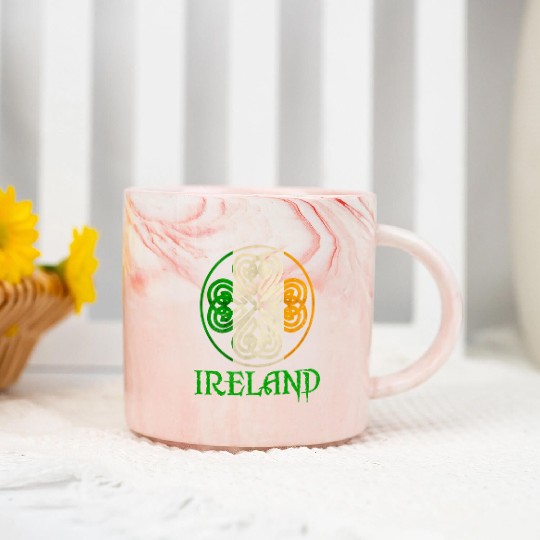 Celtic Knot Clover Ireland St Paddys Day Irish 202 Marble Mugs