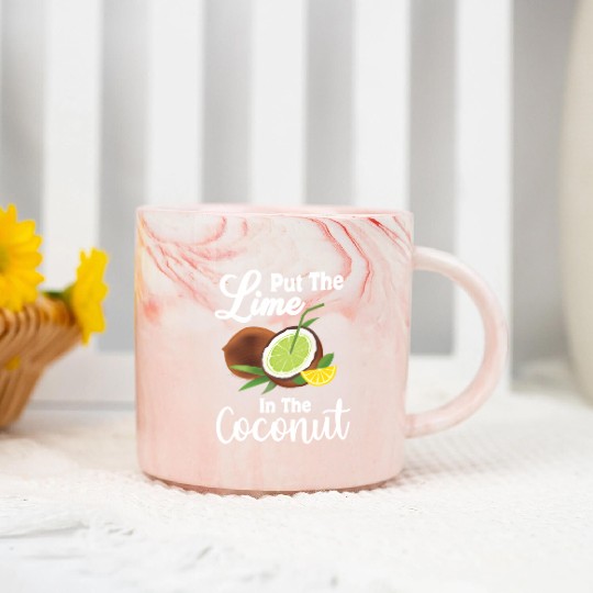 Put The Lime In The Coconut Summer Casual Marble Mugs