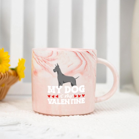 My Dog Is My Valentine Date Cute Doggy Marble Mugs