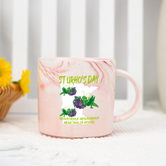 St Urhos Day Grasshopper Grapes Vineyard Minnesota Marble Mugs