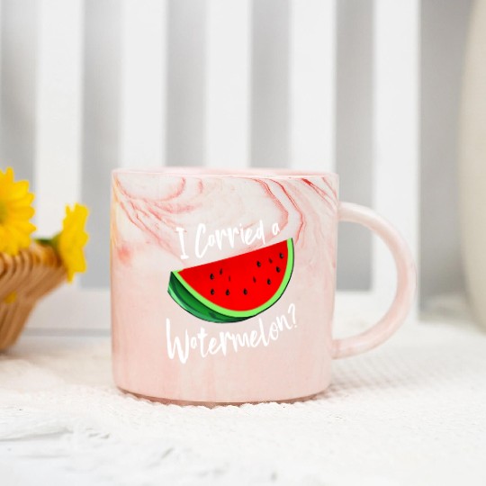 I Carried A Watermelon Tropical Summer Vibes Fruit Marble Mugs