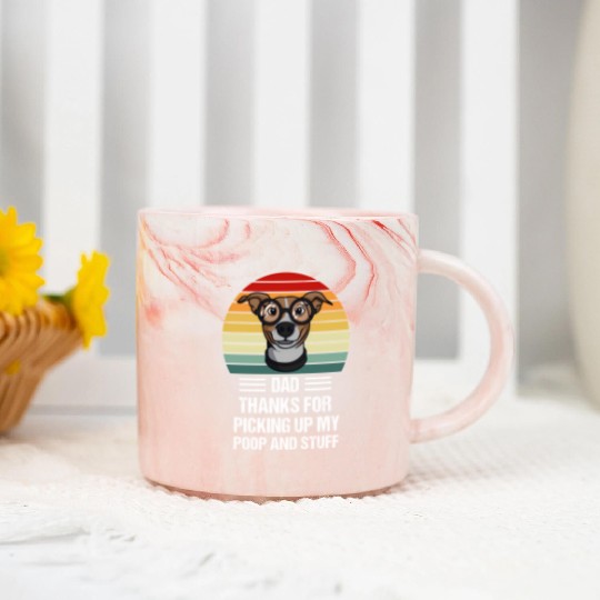 Happy Father'S Day Dog Dad ThanFor Picking Up My P Marble Mugs